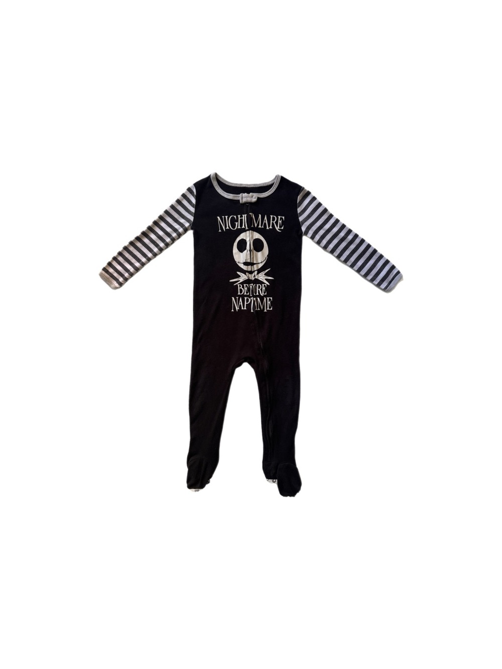 Disney Black & White Nightmare Before Christmas Footie Pajamas